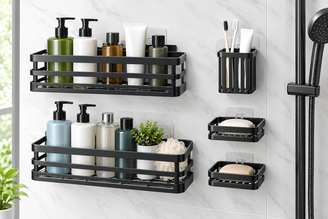 EUDELE Adhesive Shower Caddy 5-Pack Review: No-Drill Bathroom Storage